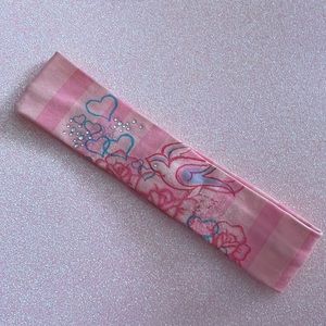Limited Too Headband Hair Wrap Swallow Bird Roses Hearts Crystal Bling Y2K